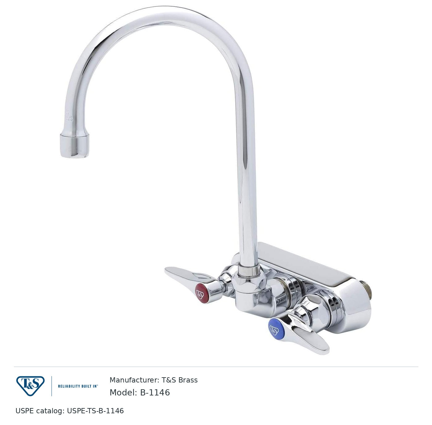 T&S Brass B-1146 Wall-mount workboard faucet