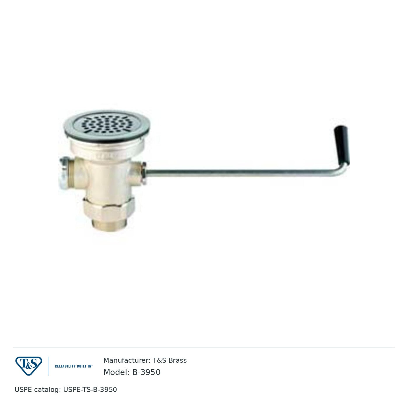 T&S Brass B-3950 Twist-handle waste drain valve