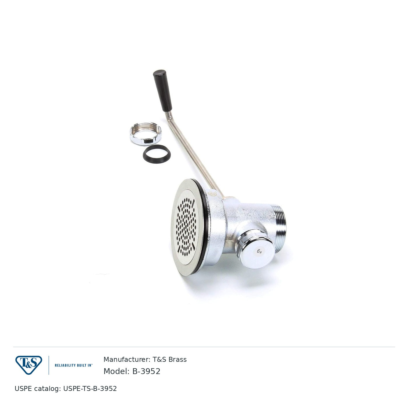 T&S Brass B-3952 Waste drain valve with twist handle