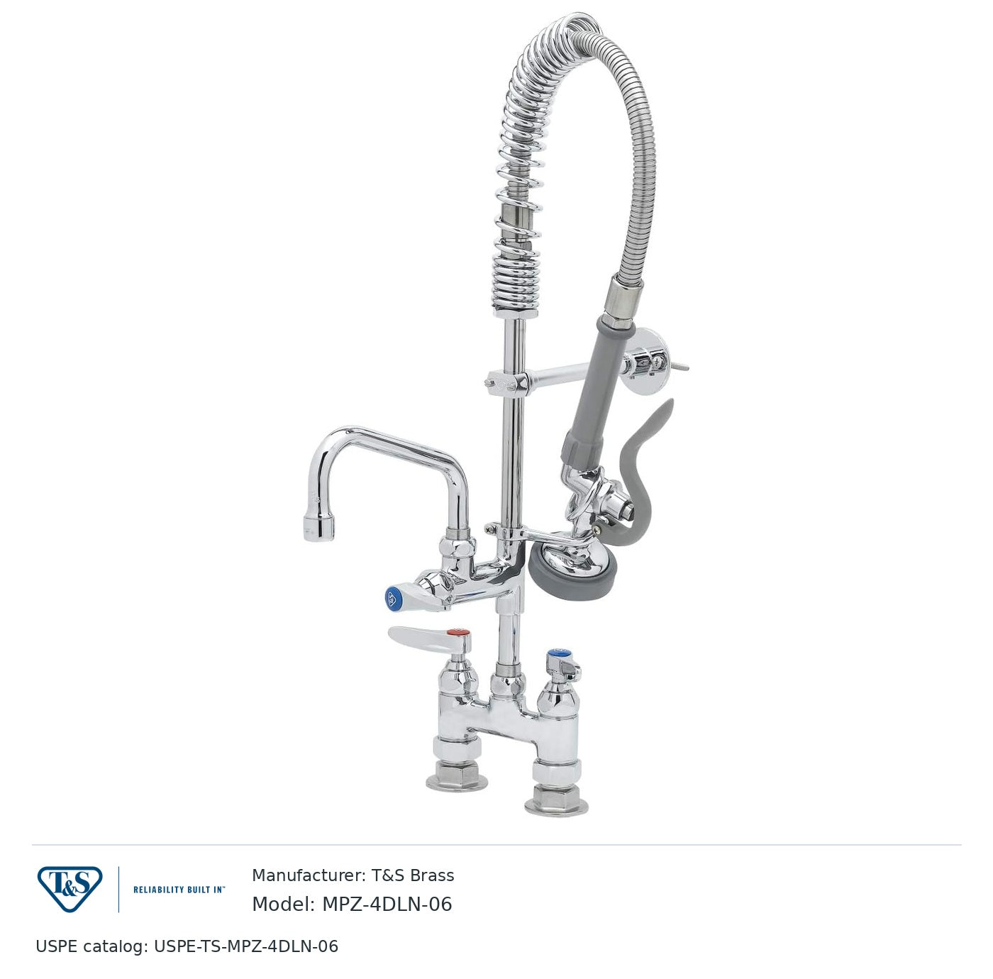 T&S Brass MPZ-4DLN-06 Deck-mount mini pre-rinse faucet
